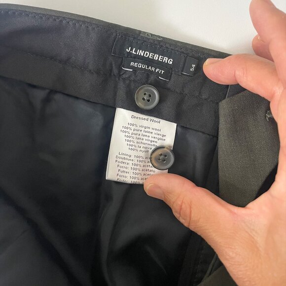 J Lindeberg Dark Gray Regular Fit Wool Dress Pants (36) - Picture 5 of 5